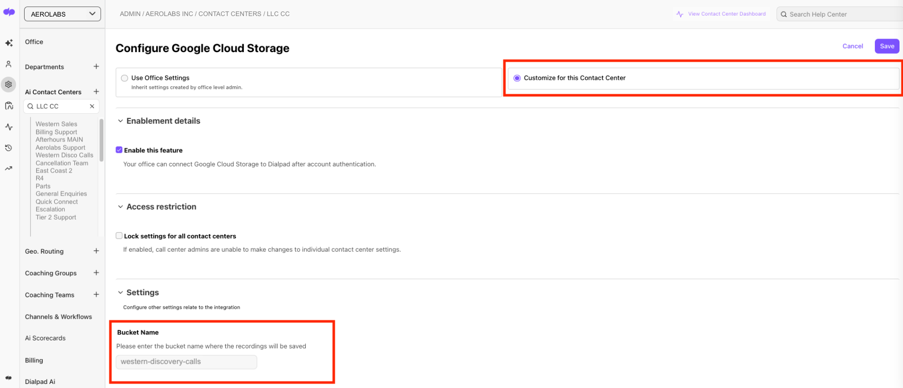 customize g cloud cc