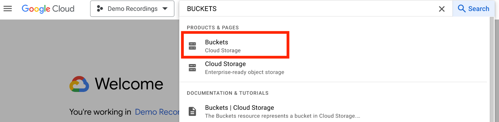 search buckets