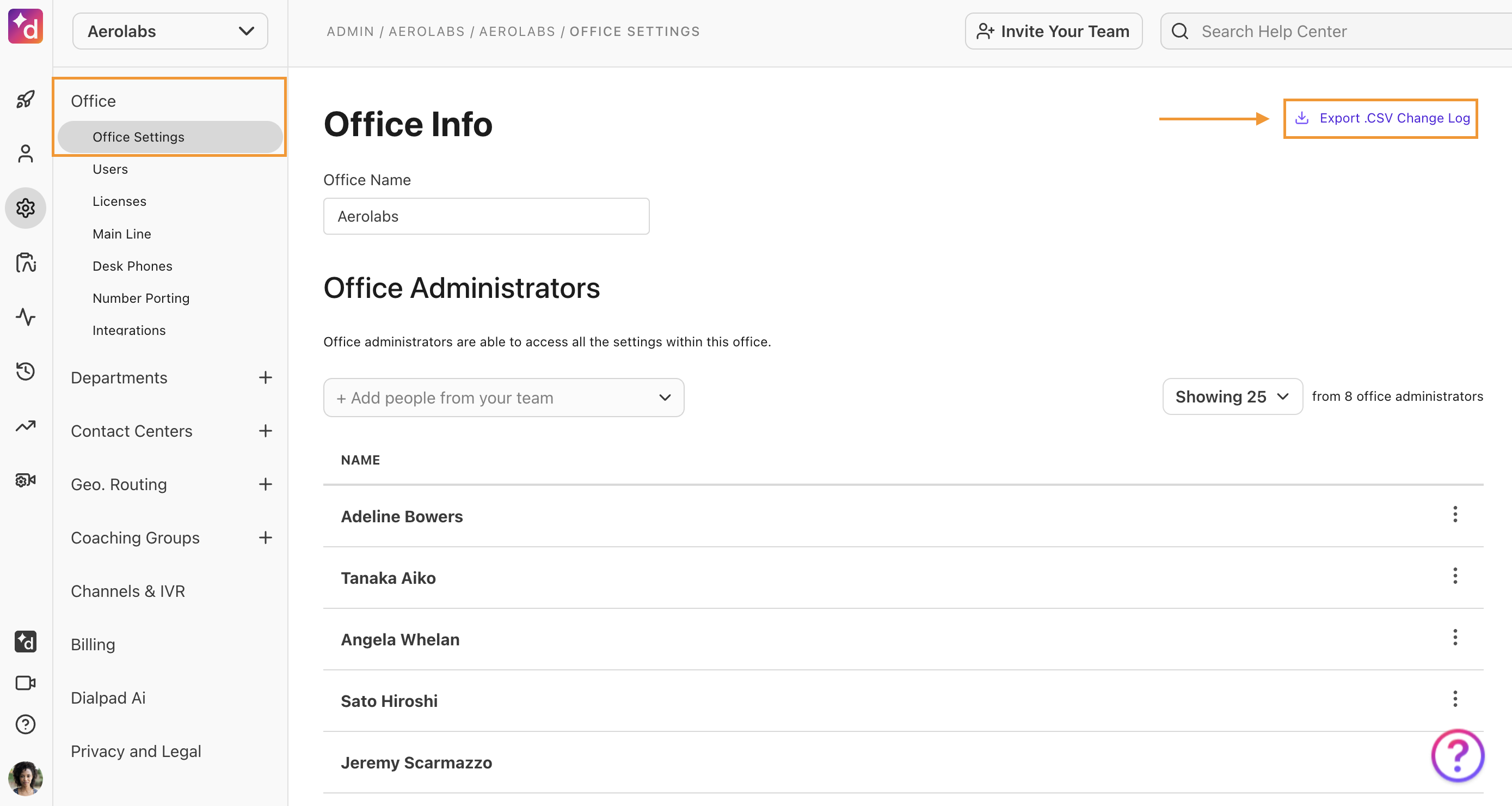 export office changelogs