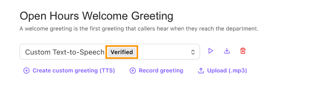 verified compliant greeting example