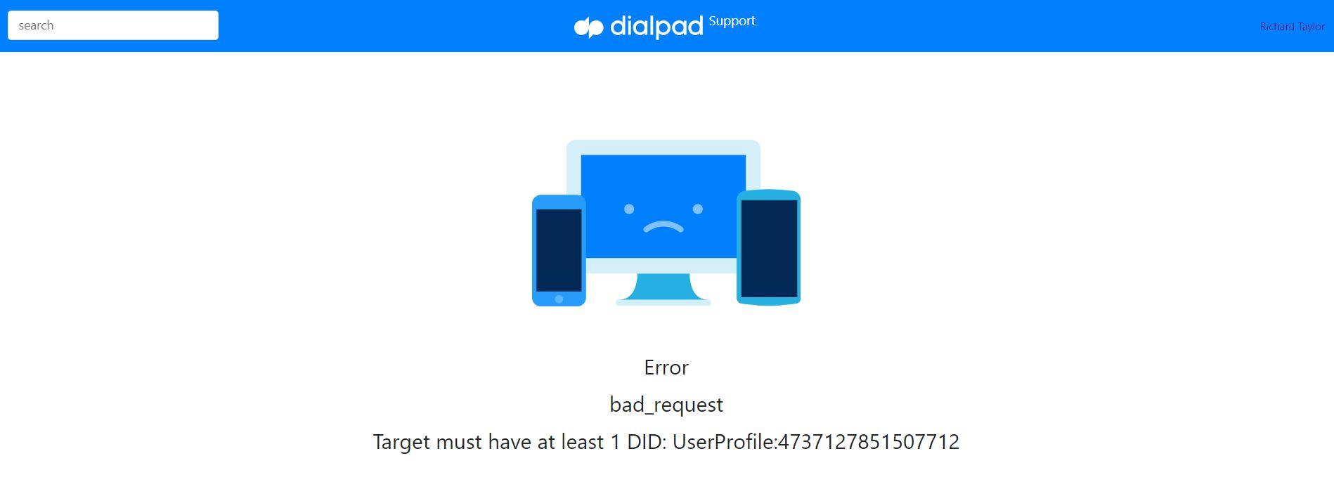 example error message