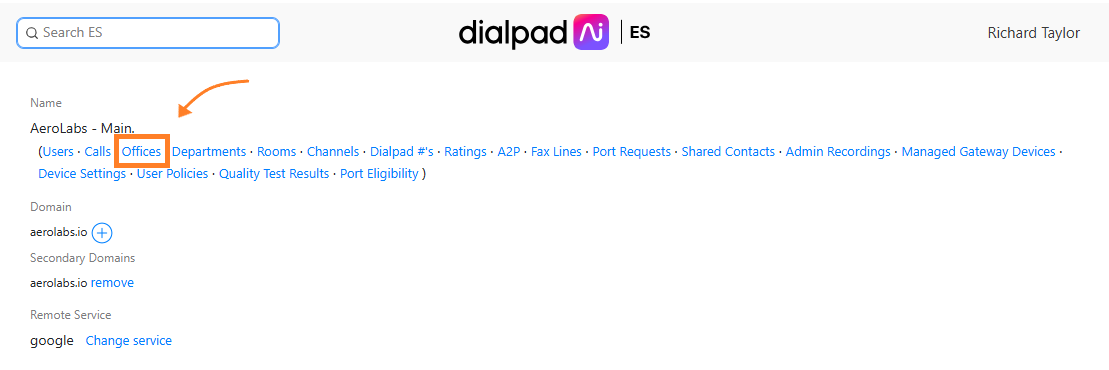 menu page