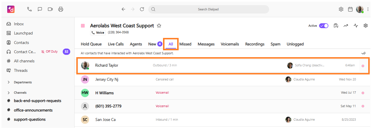 image of how to access deleted user calls