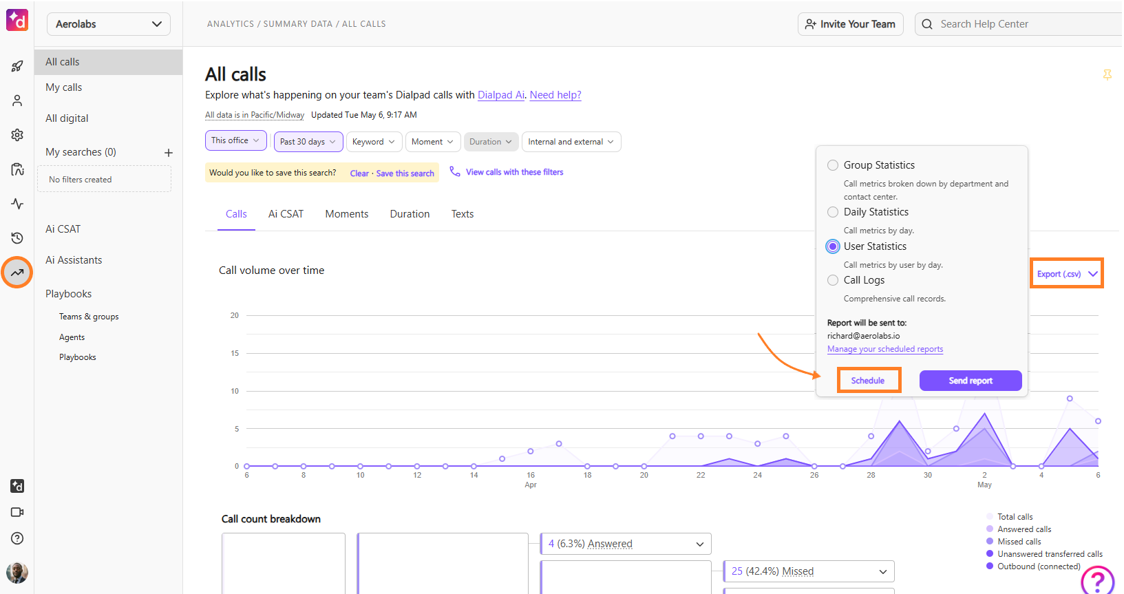 image of creating a scheduling report