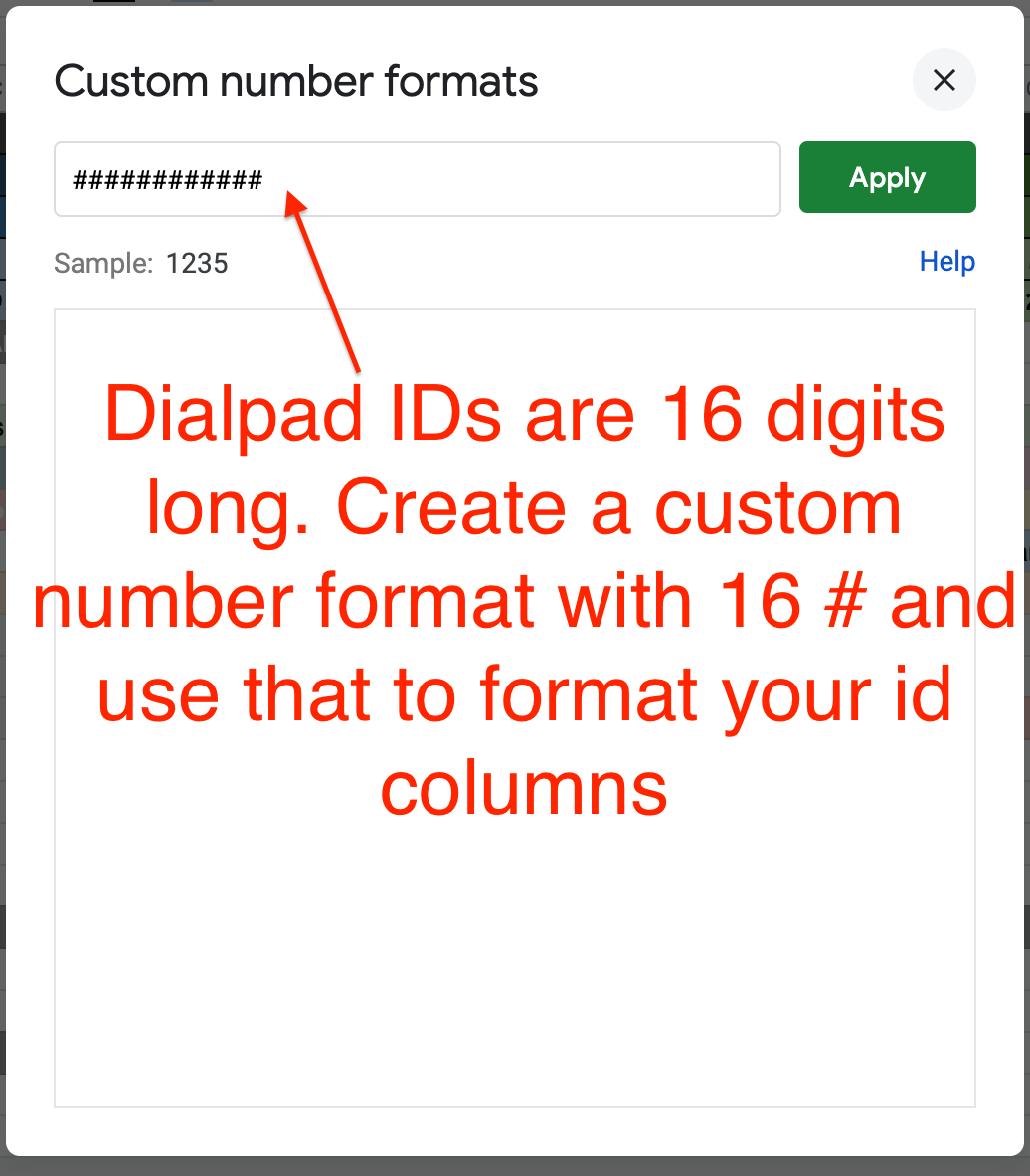Image of the custom formatting.