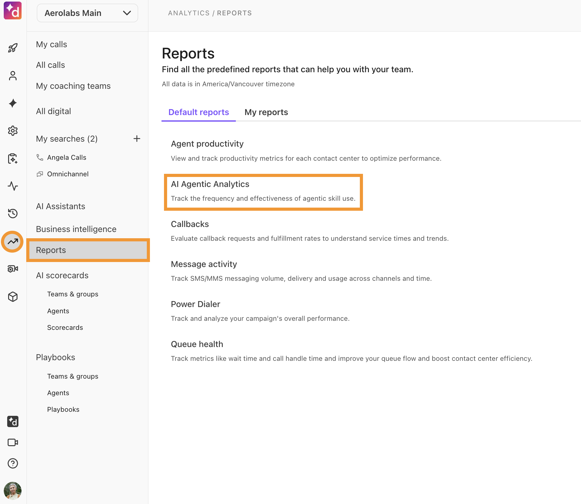 Image of where to access AI Agentic Analytics Report.