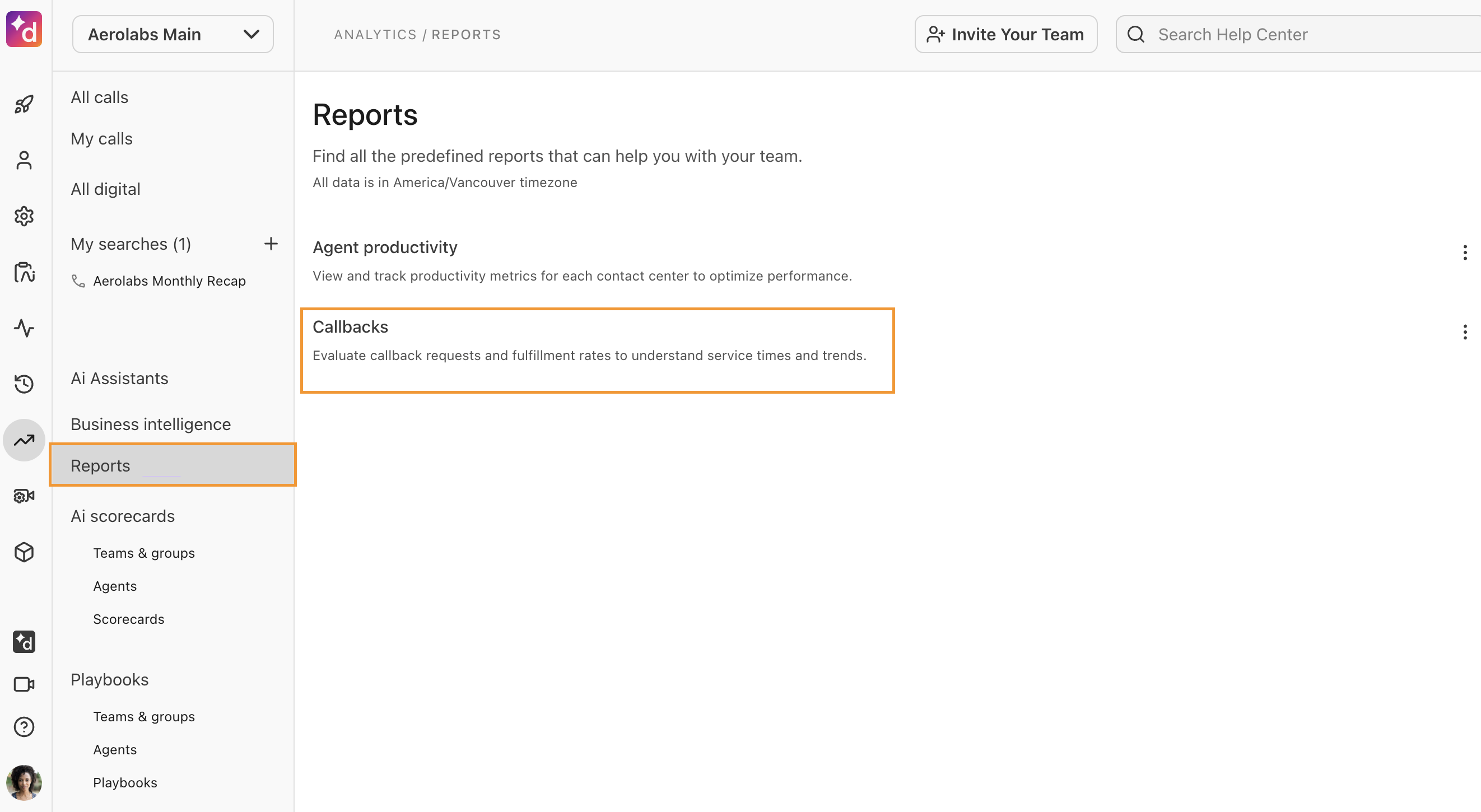 Image of where to access reports.