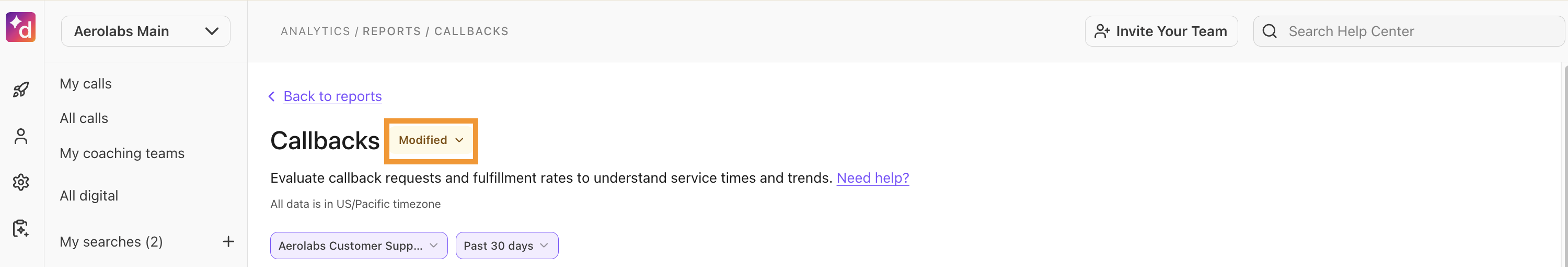 Modified report view.