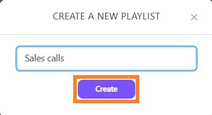 Create playlist button
