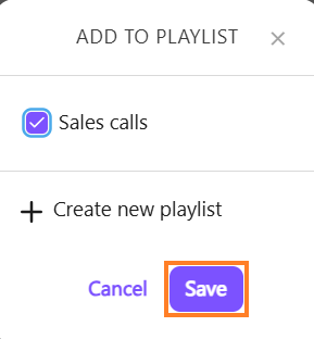 Saving a call to the playlist.