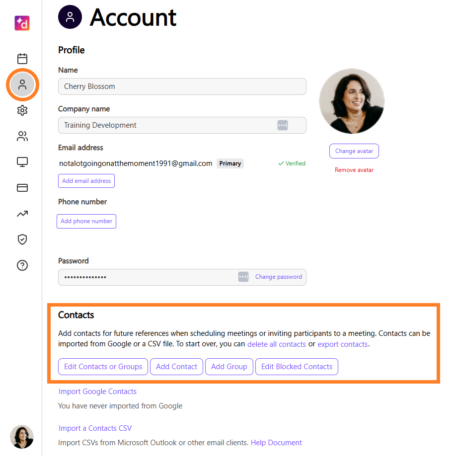 Dialpad Meeting Contacts