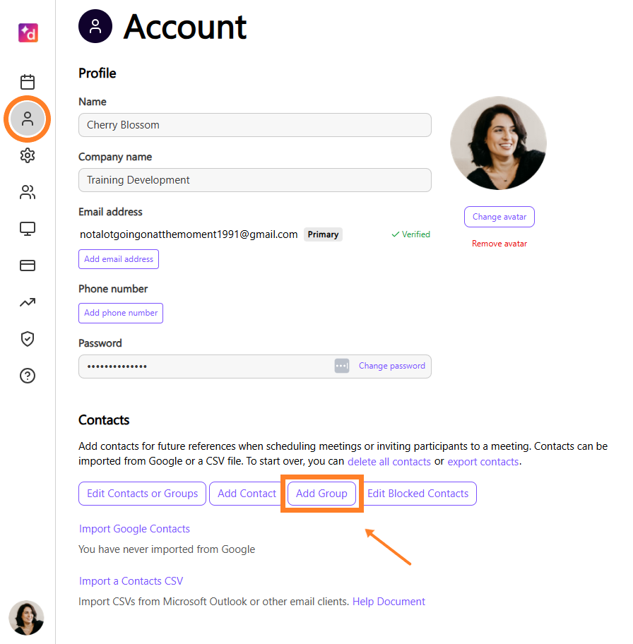 Add group contact