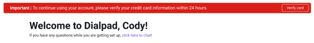 Image of verification banner.