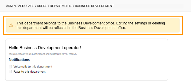 Department warning.