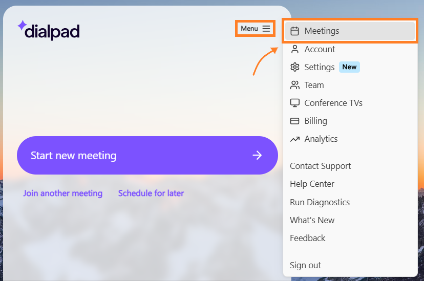 Meeting settings