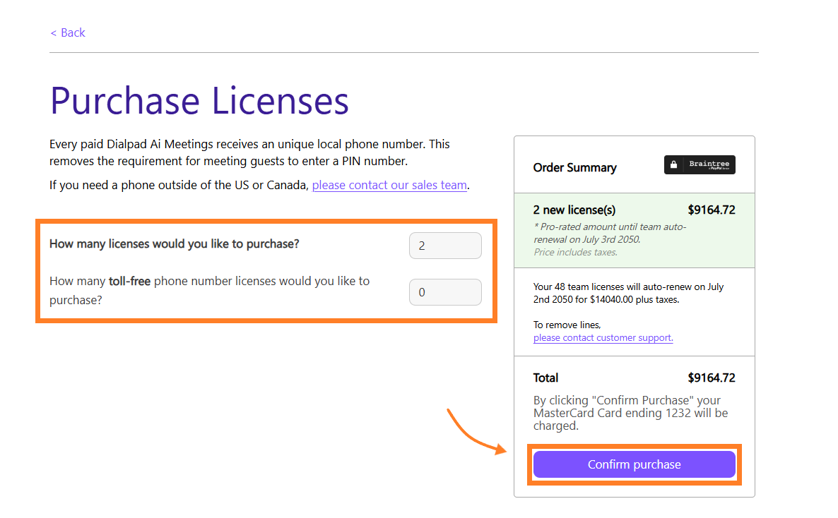 purchase licenses