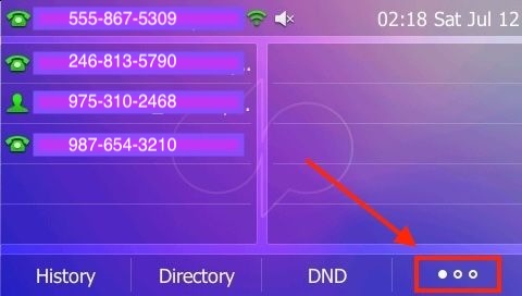 More option soft key on a desk phone screen