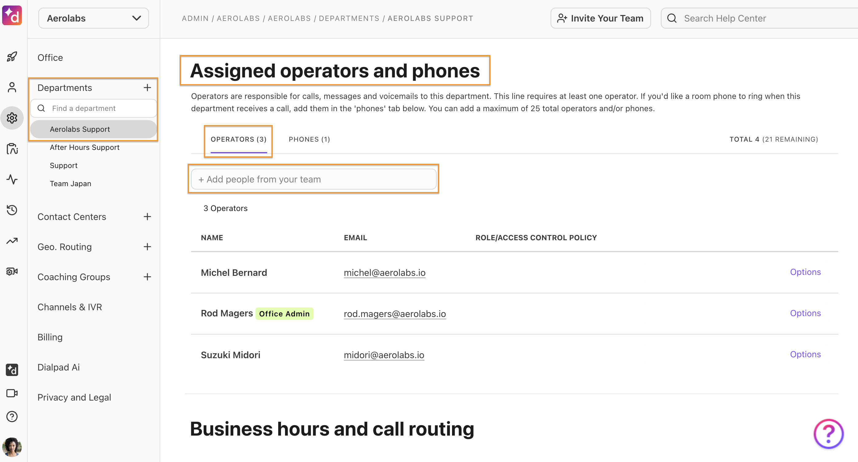 Image showing how to assign an operator.