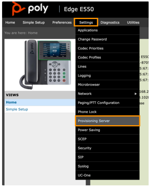 Poly provisioning access