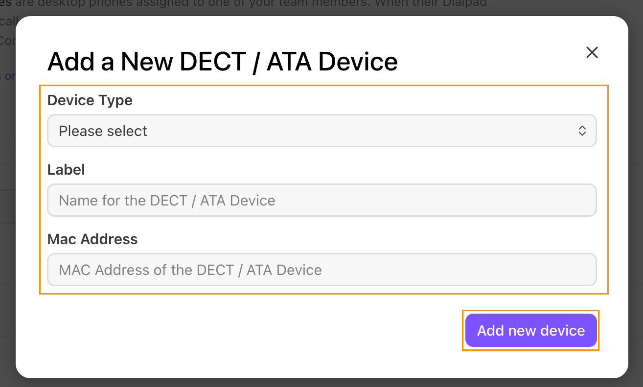 DECT phone details