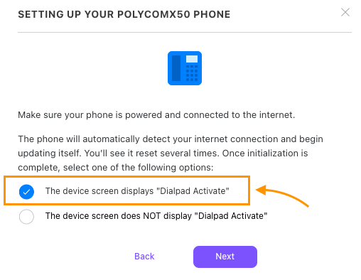 Option to select dialpad activate