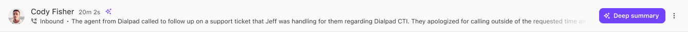 Option to generate a Deep summary  using buttonbutton