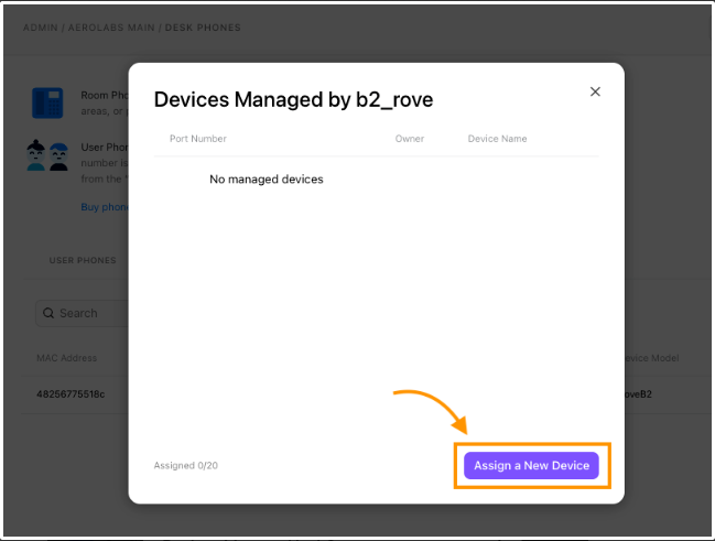 Option to add a new device