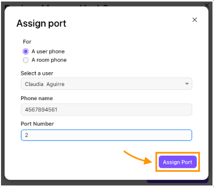Option to assign a port