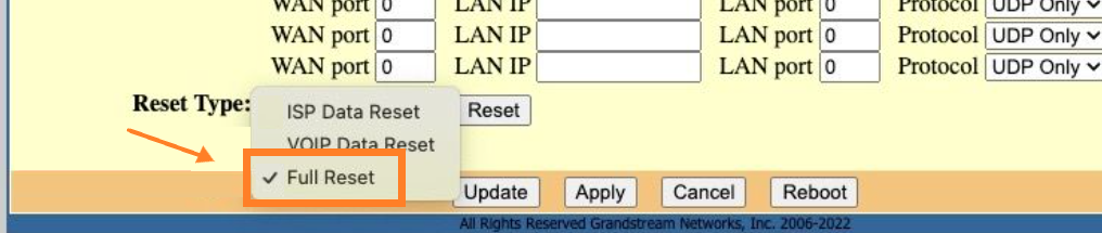 Full reset