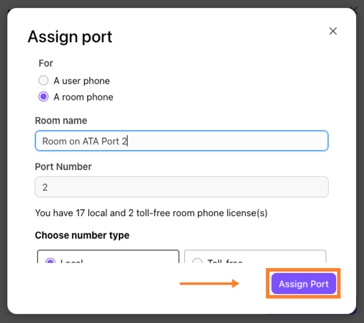 Assign room phone