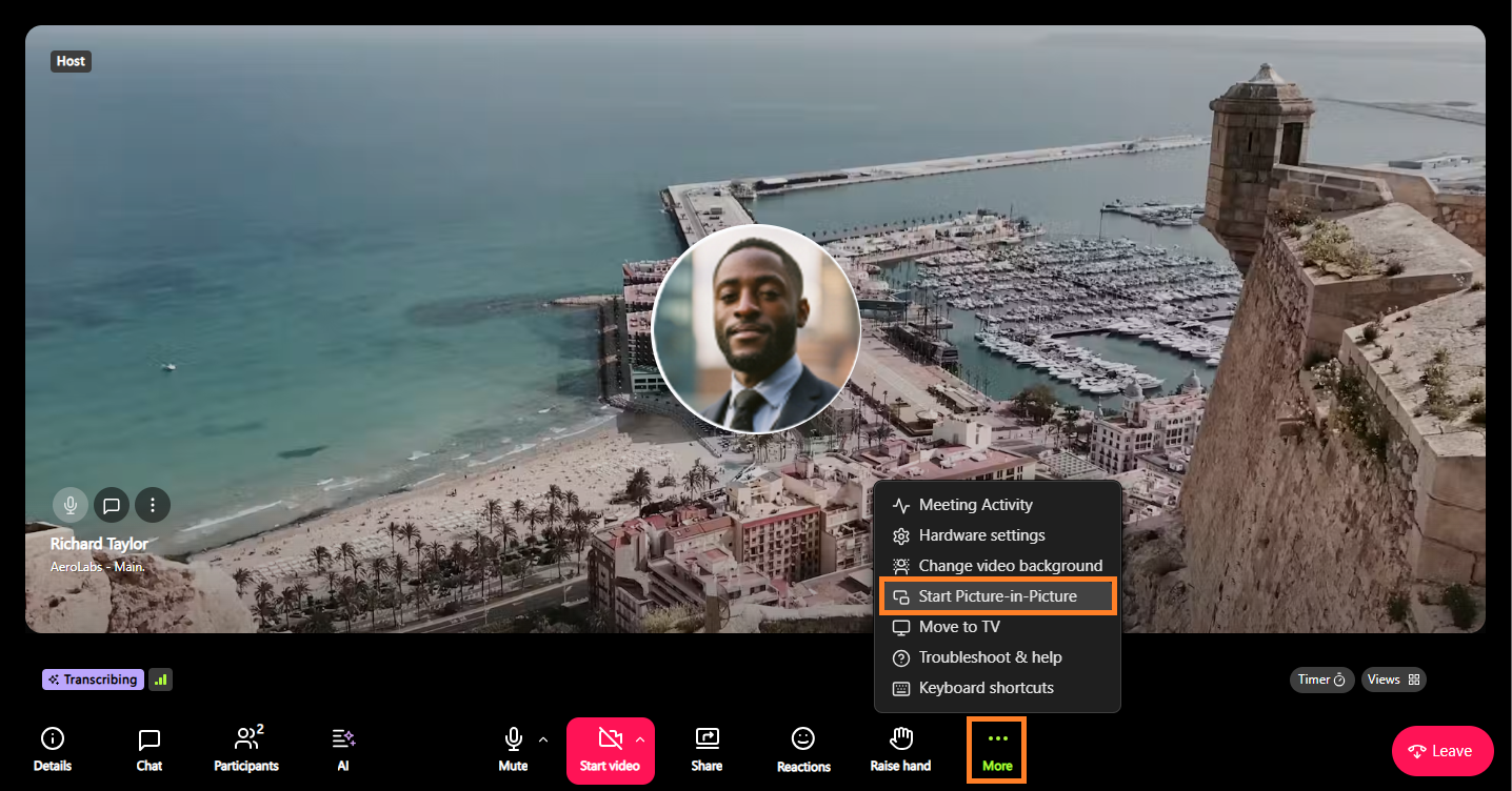 Start Picture-in-Picture button