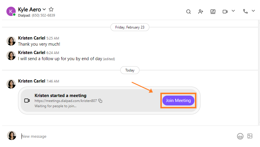 Join Meeting button