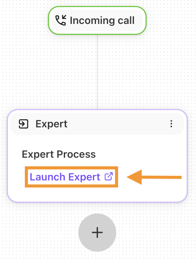 Workflow with the Expert step. Launch Expert is highlighted.