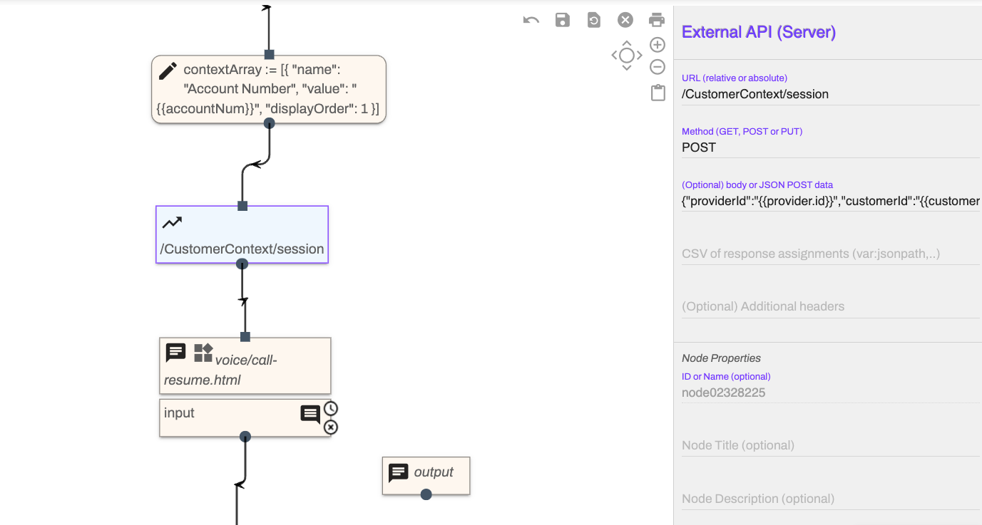 Canvas flowchart with details of the step in the side bar.