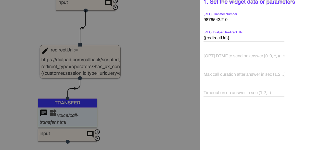 The details of the transfer node.