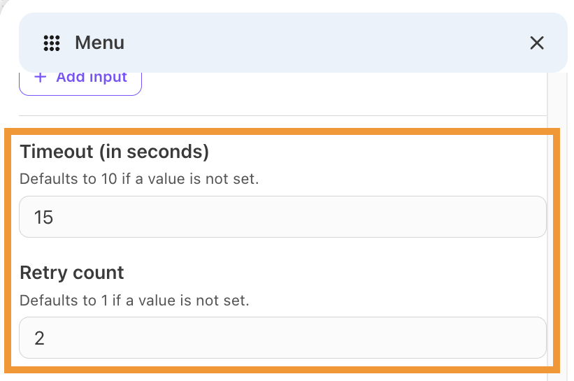 ptions for steps after adding a Menu Step.