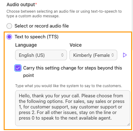 ptions for steps after adding a Menu Step.