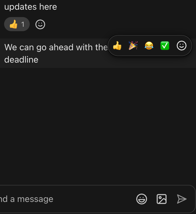 react to message