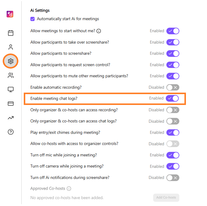 meeting chat logs