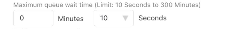 Screenshot of maximum queue wait time.