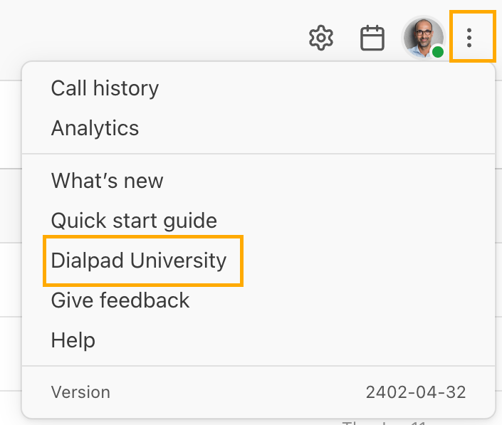 Screenshot of Dialpad University in app