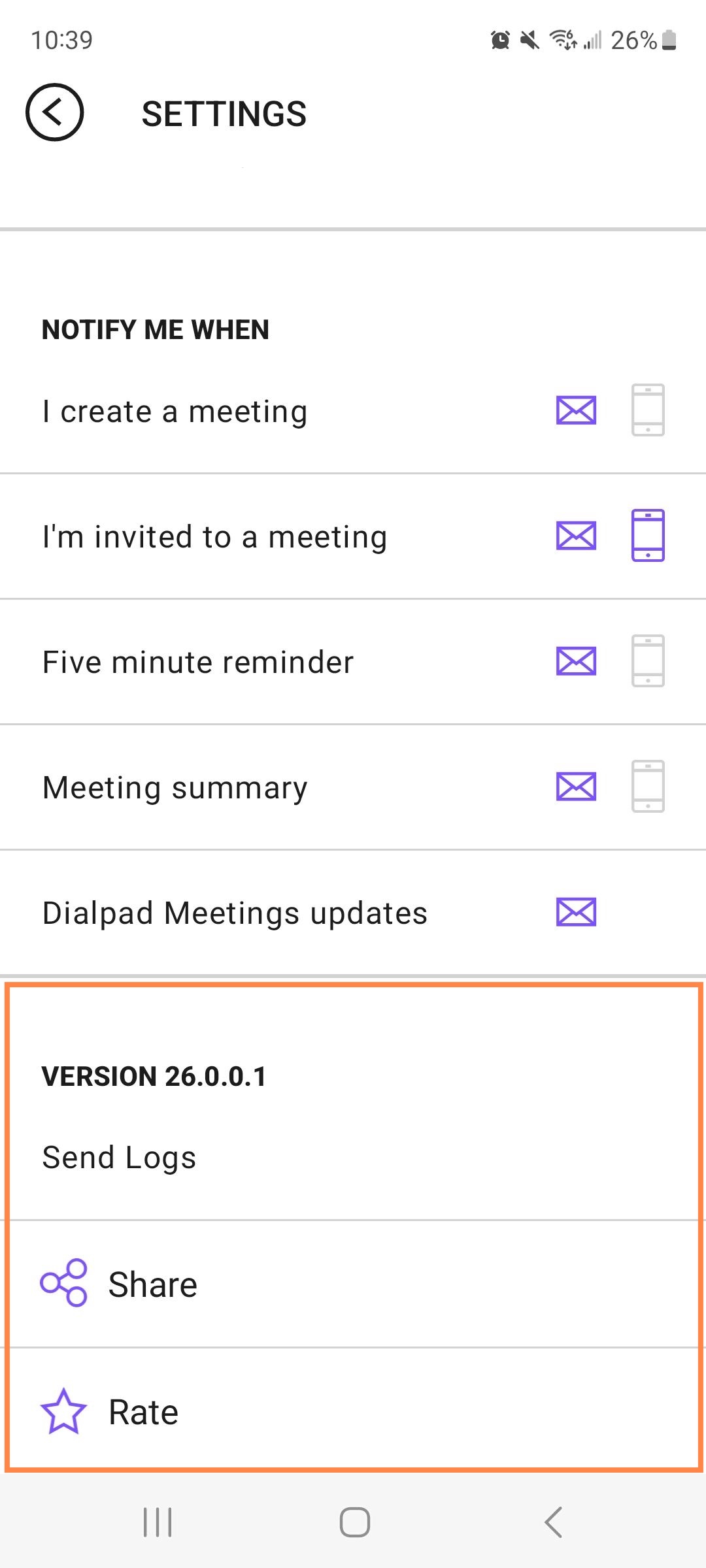 Dialpad-Meetings-settings-send-logs.jpeg