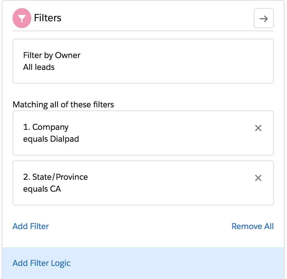 Powerdialer filter criteria