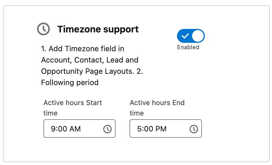 Timezone support option