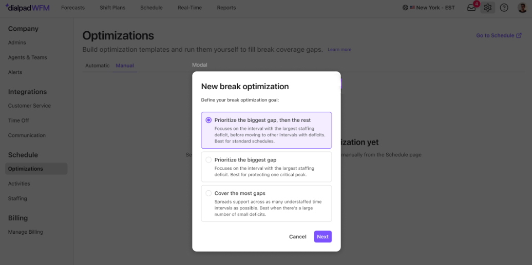 Break-optimization