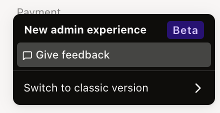 Window option to select to give feedback