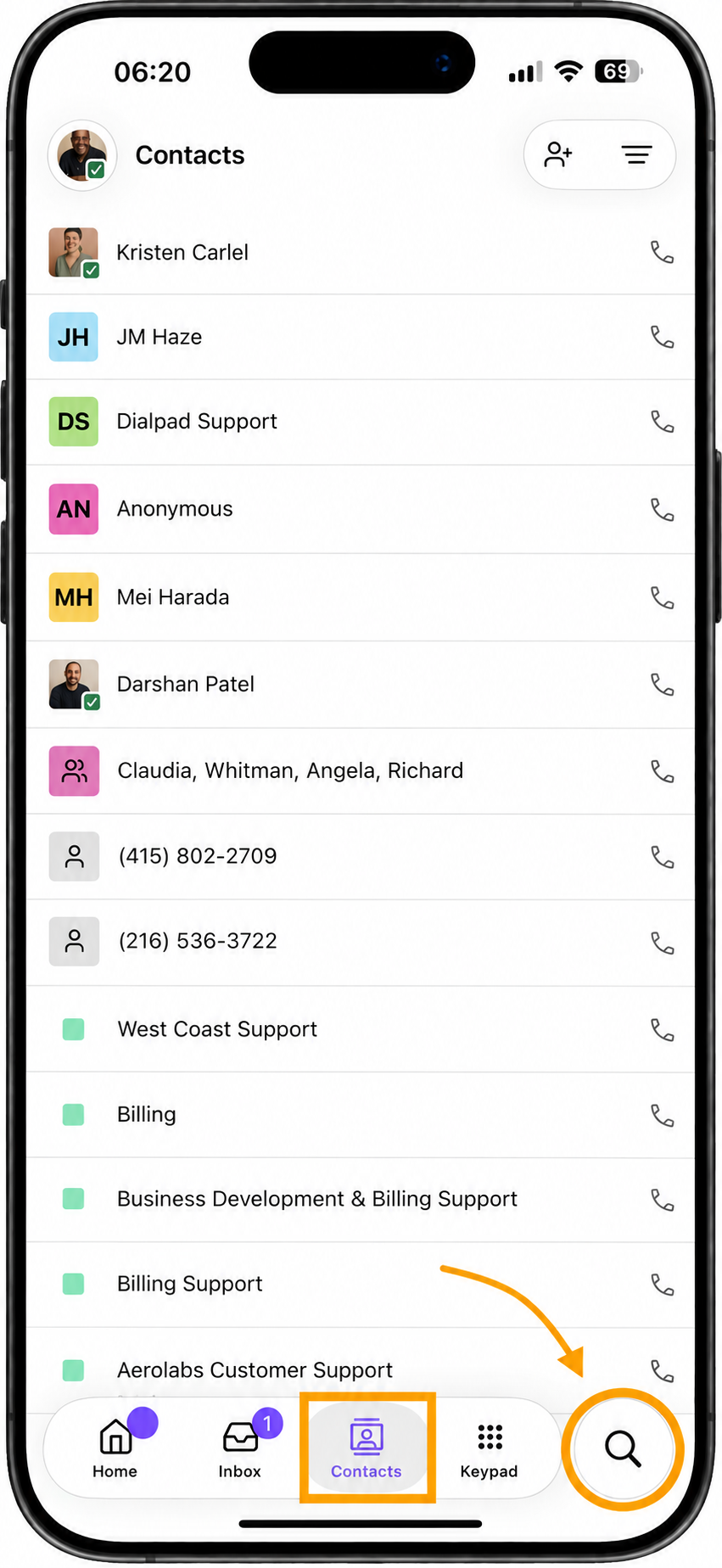 ios-search-contact